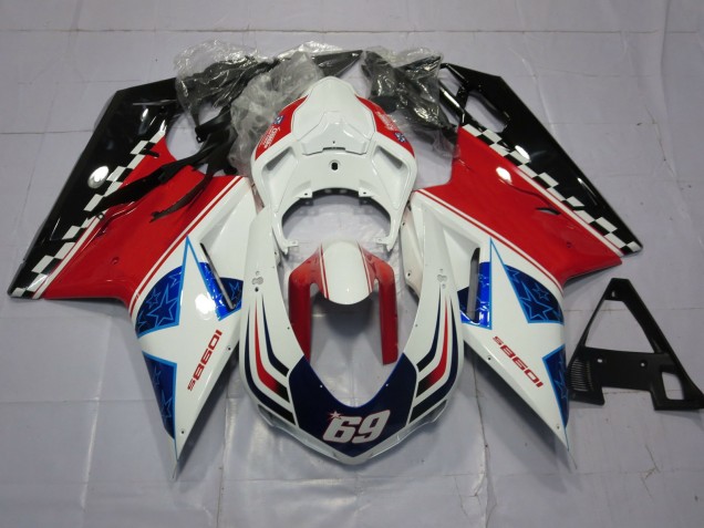 69 Bianco & Rosso 07-14 Ducati 848 1098 1198 Carena