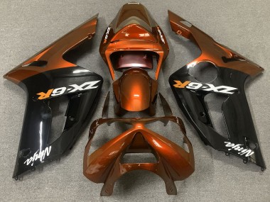 Arancio Lucido & Nero 03-04 Kawasaki ZX6R Carena