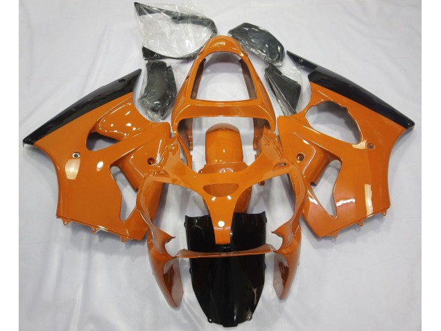 Arancione Lucido & Nero 00-02 Kawasaki ZX6R Carena