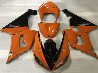 Arancione Lucido & Nero 05-06 Kawasaki ZX6R Carena