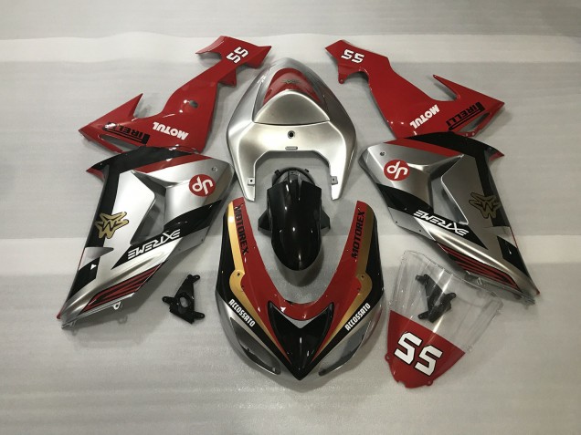 Argento Lucido & Rosso 06-07 Kawasaki ZX10R Carena