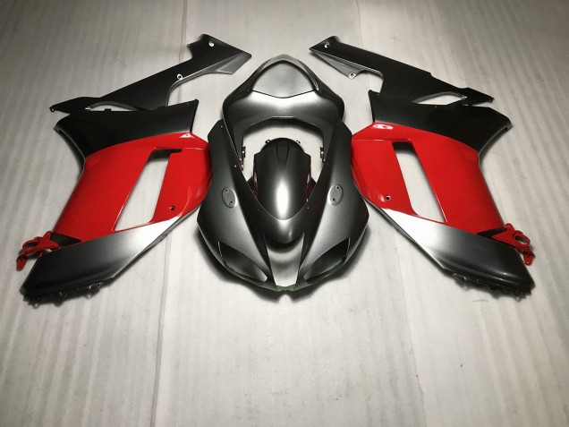 Argento Metallizzato Con Rosso 07-08 Kawasaki ZX6R Carena
