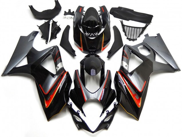 Argento & Nero Con Rosso 07-08 Suzuki GSXR 1000 Carena