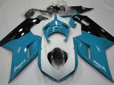 Azzurro & Bianco Lucidi 07-14 Ducati 848 1098 1198 Carena