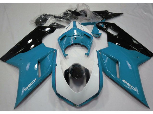 Azzurro & Bianco Lucidi 07-14 Ducati 848 1098 1198 Carena