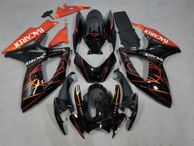 Bacardi Nero & Arancione 06-07 Suzuki GSXR 600-750 Carena