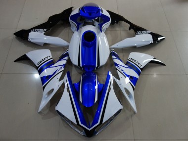 Bianco Lucido & Blu 04-06 Yamaha R1 Carena