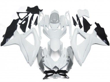 Bianco Lucido Brillante Con Argento 08-10 Suzuki GSXR 600-750 Carena