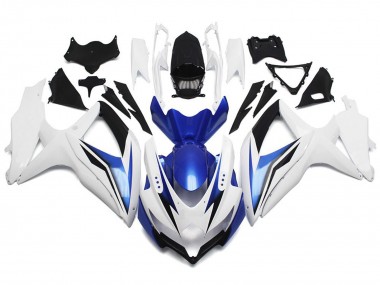 Bianco Lucido Con Argento & Blu 08-10 Suzuki GSXR 600-750 Carena