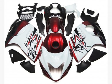 Bianco Lucido Con Rosso Intenso Personalizzato 08-20 Suzuki GSXR 1300 Carena