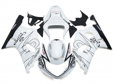 Bianco Lucido Corona & Nero 01-03 Suzuki GSXR 600-750 Carena