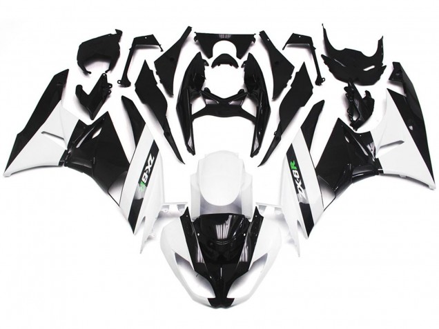 Bianco Lucido & Nero Lucido 09-12 Kawasaki ZX6R Carena