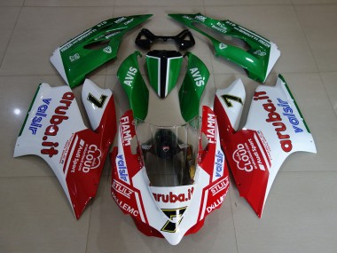 Bianco Lucido/Rosso/Verde 11-14 Ducati 1199 Carena