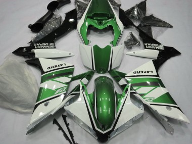 Bianco Lucido & Verde 07-08 Yamaha R1 Carena