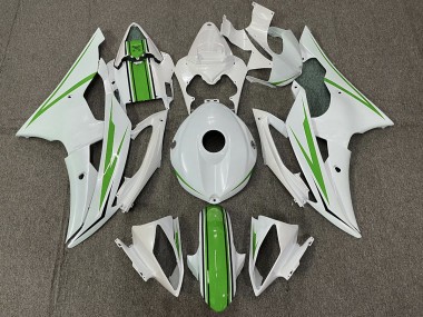 Bianco Lucido & Verde 08-16 Yamaha R6 Carena