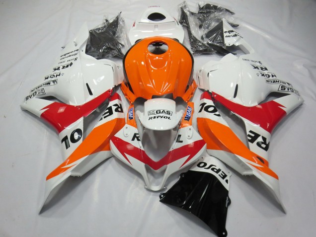 Bianco Rosso & Arancione Repsol 09-12 Honda CBR600RR Carena