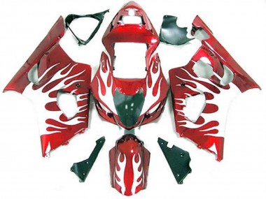 Blanc Et Rouge Flamme 03-04 Suzuki GSXR 1000 Carena