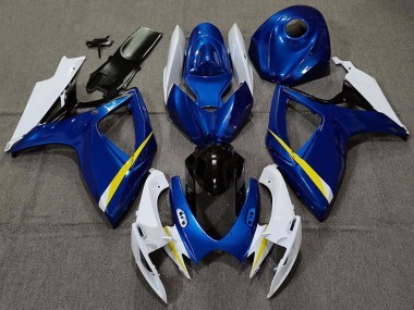 Blu Lucido Bianco & Giallo 06-07 Suzuki GSXR 600-750 Carena