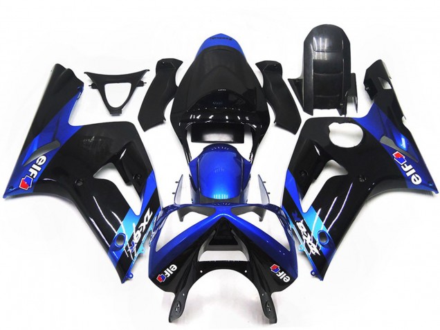 Blu & Nero Lucido Elf 03-04 Kawasaki ZX6R Carena