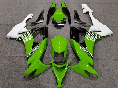 Cheq Verde & Bianco 08-10 Kawasaki ZX10R Carena