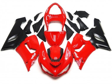 Decalcomanie Bianche Rosse Lucide Semplici 05-06 Kawasaki ZX6R Carena