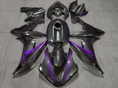 Fibra Di Carbonio Stile W Viola 04-06 Yamaha R1 Carena