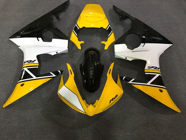 Giallo Lucido & Bianco 03-04 Yamaha R6 Carena