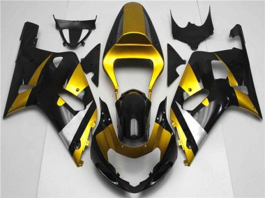 Migliori Carena Moto Suzuki GSXR 600/750 2001-2003 - Oro Argento Nero Lucido