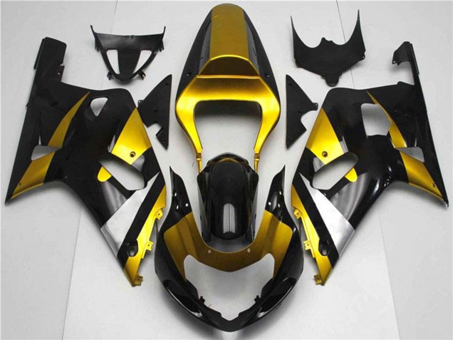 Migliori Carena Moto Suzuki GSXR 600/750 2001-2003 - Oro Argento Nero Lucido