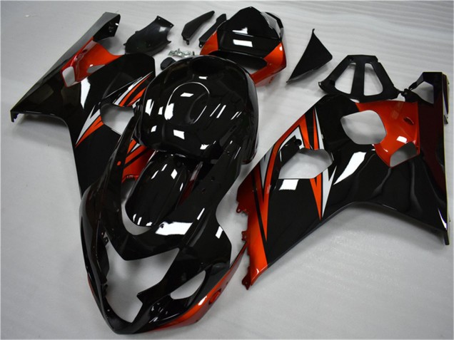 Migliori Carena Moto Suzuki GSXR 600/750 2004-2005 - Nero Lucido Rosso Banda