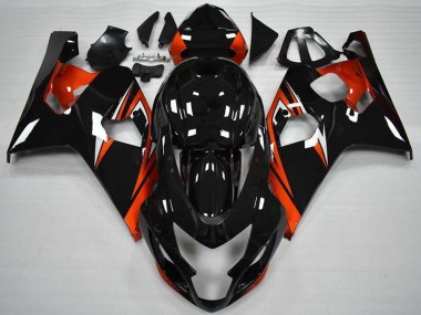 Migliori Carena Moto Suzuki GSXR 600/750 2004-2005 - Nero Lucido Rosso Banda