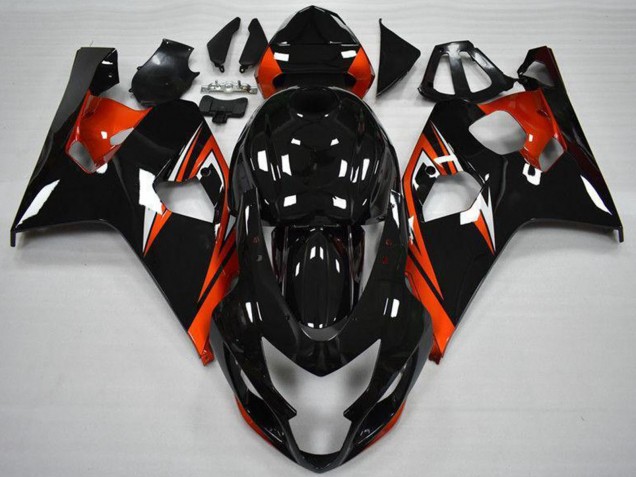Migliori Carena Moto Suzuki GSXR 600/750 2004-2005 - Nero Lucido Rosso Banda