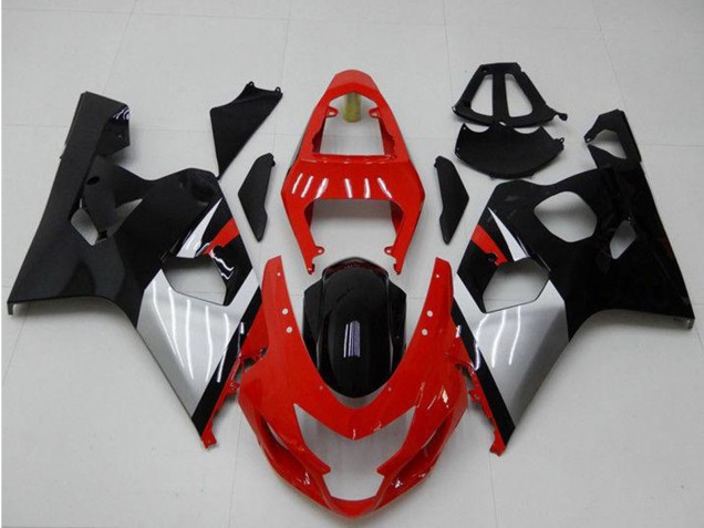 Migliori Carena Moto Suzuki GSXR 600/750 2004-2005 - Rosso Argento Nero