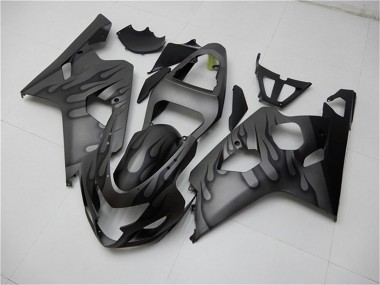 Migliori Carena Moto Suzuki GSXR 600/750 2004-2005 - Grigio Nero Fiamma
