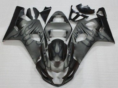 Migliori Carena Moto Suzuki GSXR 600/750 2004-2005 - Grigio Nero Fiamma