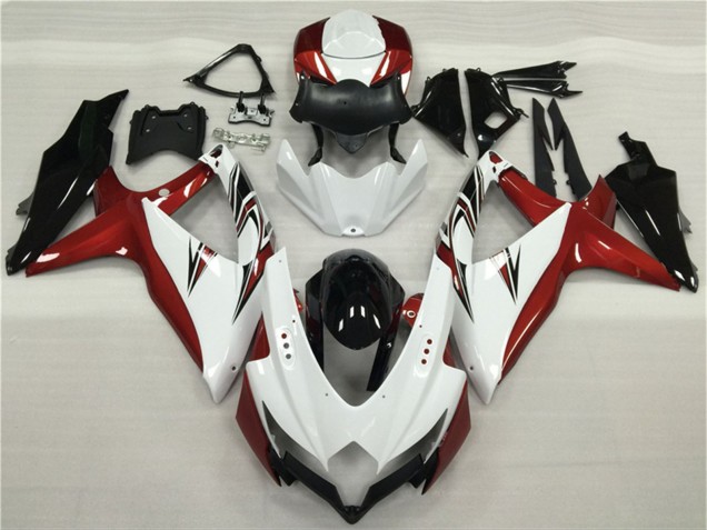Migliori Carena Moto Suzuki GSXR 600/750 2008-2010 - Bianco Rosso Nero Lucido