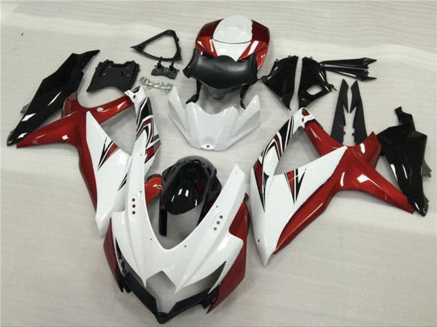 Migliori Carena Moto Suzuki GSXR 600/750 2008-2010 - Bianco Rosso Nero Lucido