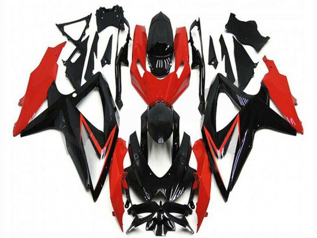 Migliori Carena Moto Suzuki GSXR 600/750 2008-2010 - Rosso Nero Lucido Banda