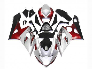 Migliori Kit Carena Moto Suzuki GSXR 1000 2005-2006 - Argento Rosso Nero