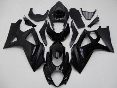 Migliori Carena Moto Suzuki GSXR 1000 2007-2008 - Nero Lucido Nero Opaco No Decal
