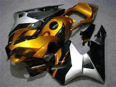 Migliori Carena Moto Honda CBR600RR 2003-2004 - Argento Oro Nero Lucido