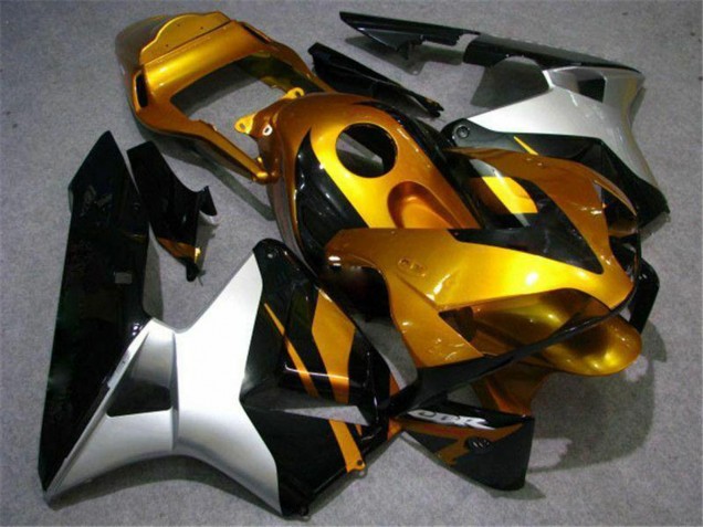 Migliori Carena Moto Honda CBR600RR 2003-2004 - Argento Oro Nero Lucido