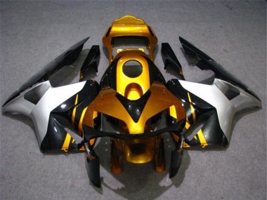 Migliori Carena Moto Honda CBR600RR 2003-2004 - Argento Oro Nero Lucido