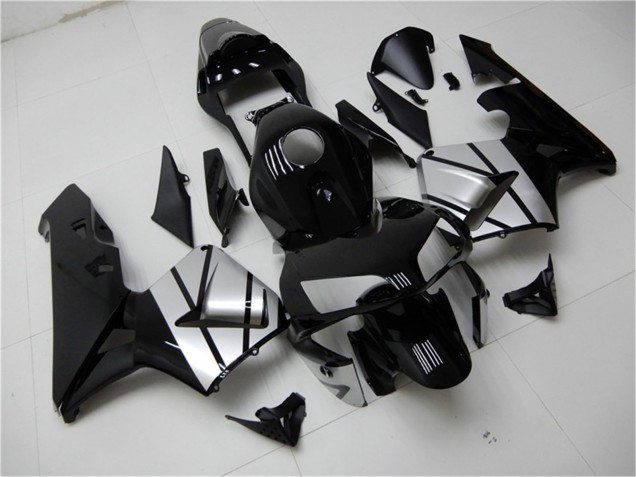 Migliori Carena Moto Honda CBR600RR 2003-2004 - Argento Nero Lucido Banda