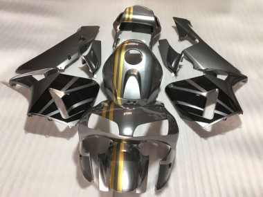 Migliori Carena Moto Honda CBR600RR 2003-2004 - Argento Oro Nero Lucido