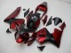 Migliori Carena Moto Honda CBR600RR 2003-2004 - Rosso Nero Opaco Banda