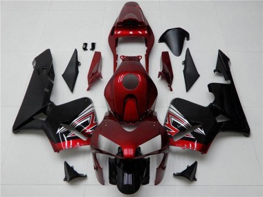 Migliori Carena Moto Honda CBR600RR 2003-2004 - Rosso Argento Nero Lucido