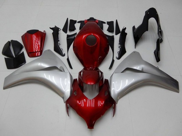 Migliori Carena Moto Honda CBR1000RR 2008-2011 - Argento Rosso Bordeaux