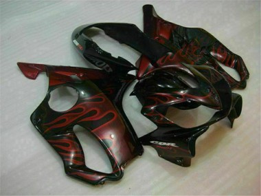 Migliori Carena Moto Honda CBR600 F4i 2004-2007 - Nero Lucido Rosso Fiamma