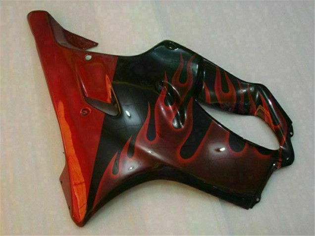 Migliori Carena Moto Honda CBR600 F4i 2004-2007 - Nero Lucido Rosso Fiamma